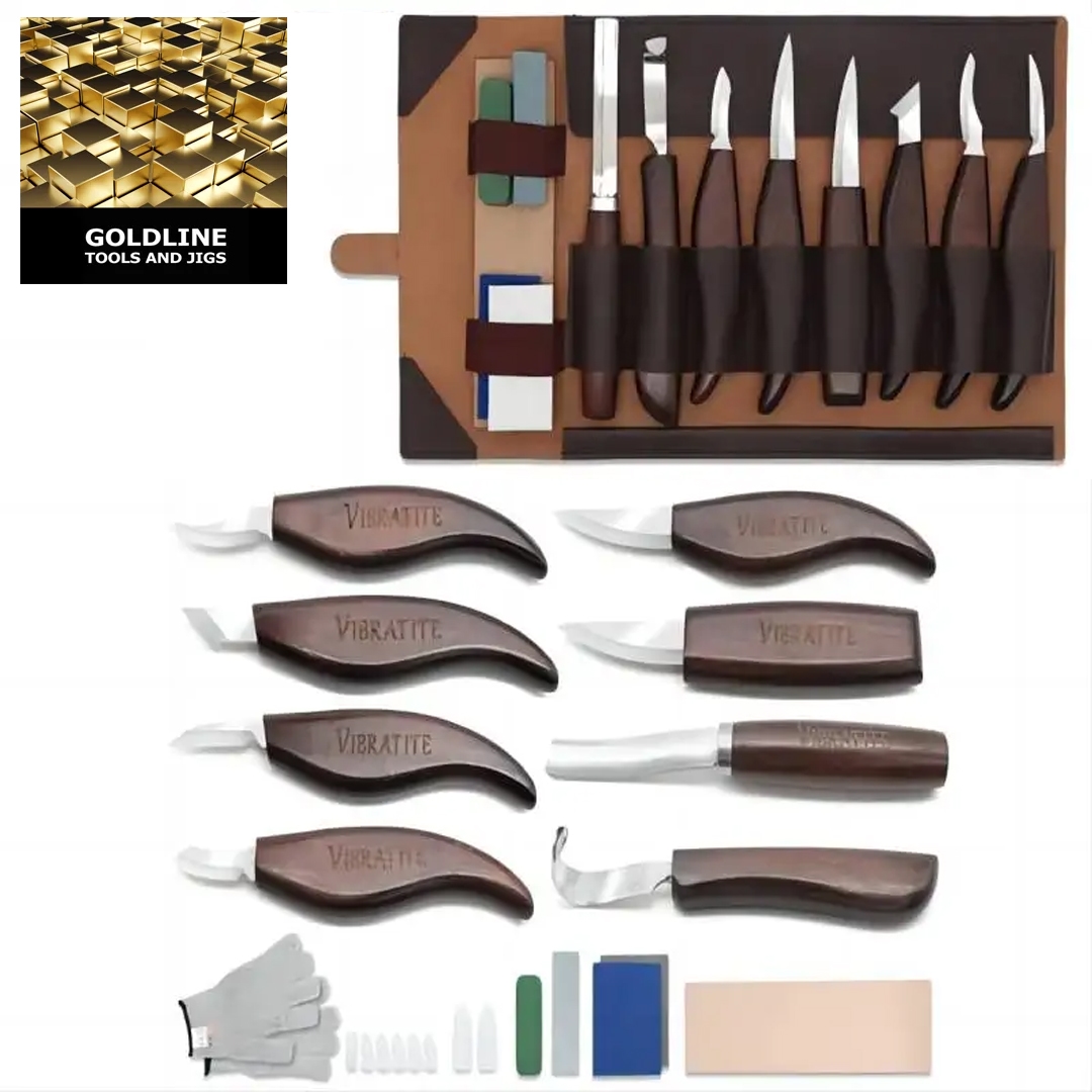GOLDLINE - KIT COMPLETO PARA ENTALHES COM ESTOJO DE COURO