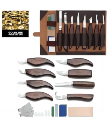 GOLDLINE - KIT COMPLETO PARA ENTALHES COM ESTOJO DE COURO GOLDLINE - KIT COMPLETO PARA ENTALHES COM ESTOJO DE COURO