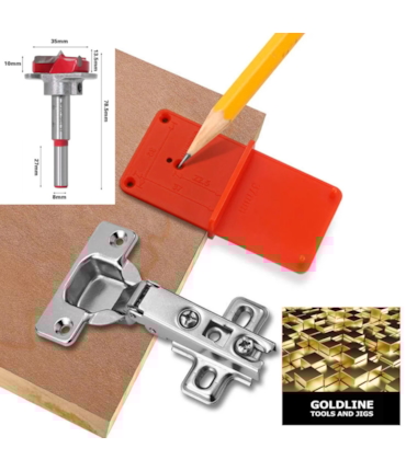 GOLDLINE - KIT PARA DOBRADIÇAS - 35 MM - BROCA FORSTNER EM METAL DURO GOLDLINE - KIT PARA DOBRADIÇAS - 35 MM - BROCA FORSTNER EM METAL DURO