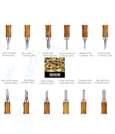 GOLDLINE - KIT PARA ENTALHES COM 12 FACAS E FORMÕES GOLDLINE - KIT PARA ENTALHES COM 12 FACAS E FORMÕES