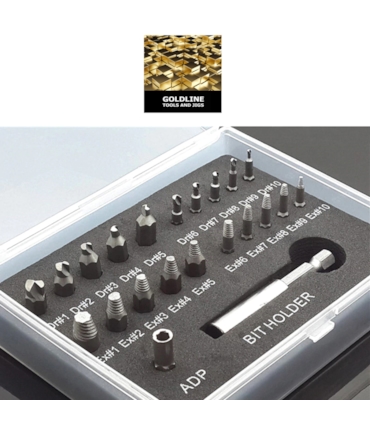 GOLDLINE - KIT PROFISSIONAL PARA EXTRAÇÃO DE PARAFUSOS DANIFICADOS GOLDLINE - KIT PROFISSIONAL PARA EXTRAÇÃO DE PARAFUSOS DANIFICADOS