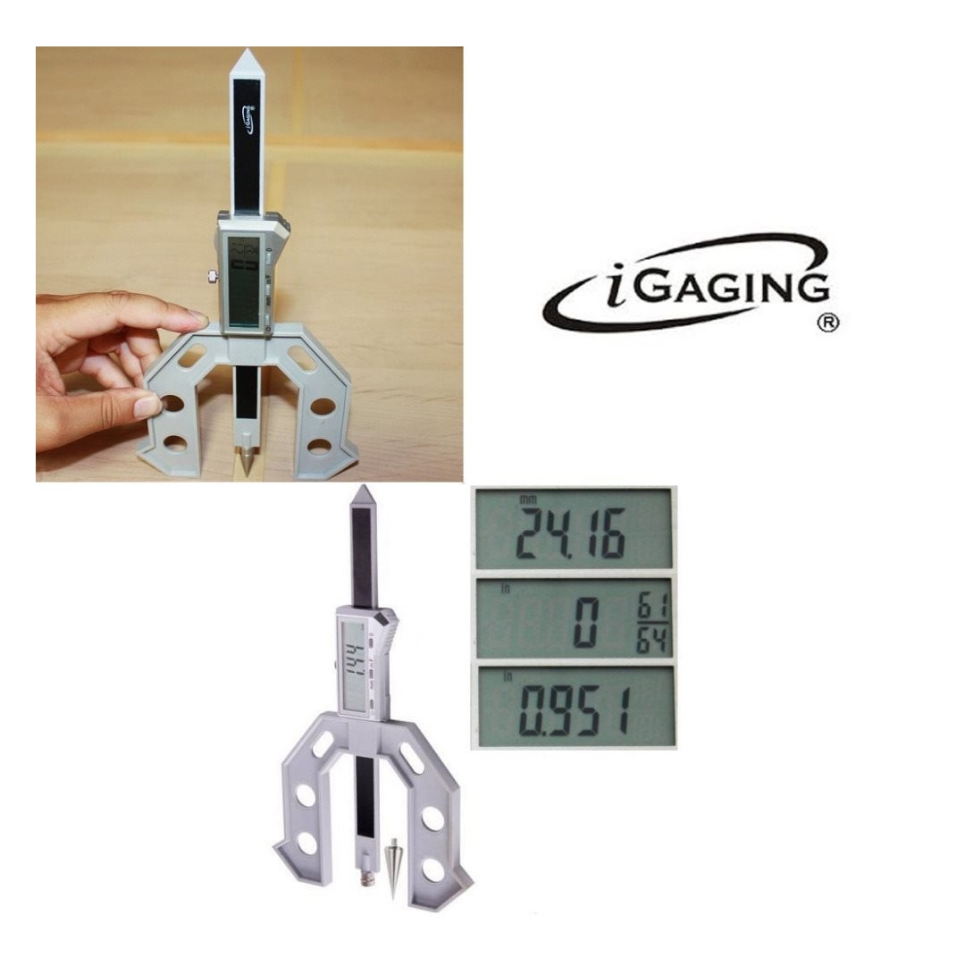 IGAGING - MULTI GAUGE - 6 POLEG. - MEDIDOR DE ALTURA, ESPESSURA E PROFUNDIDADE