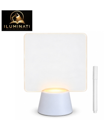 ILUMINATI - LUMINÁRIA DE MESA COM LED DE MENSAGENS - TELA QUADRADA