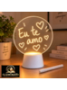 ILUMINATI - LUMINÁRIA DE MESA COM LED DE MENSAGENS - TELA REDONDA