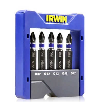IRWIN - CONJUNTO DE PONTEIRAS PHILIPS PH2 - 5 PEÇAS IRWIN - CONJUNTO DE PONTEIRAS PHILIPS PH2 - 5 PEÇAS