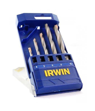 IRWIN - JOGO DE BROCAS PARA CONCRETO DE 4 A 10MM - 5 PEÇAS IRWIN - JOGO DE BROCAS PARA CONCRETO DE 4 A 10MM - 5 PEÇAS