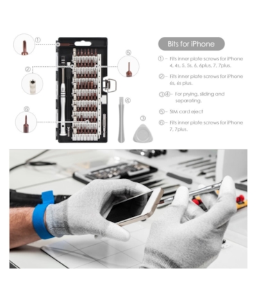 KIT COM FERRAMENTAS PARA MICRO-REPAROS COM 63 PEÇAS - S2