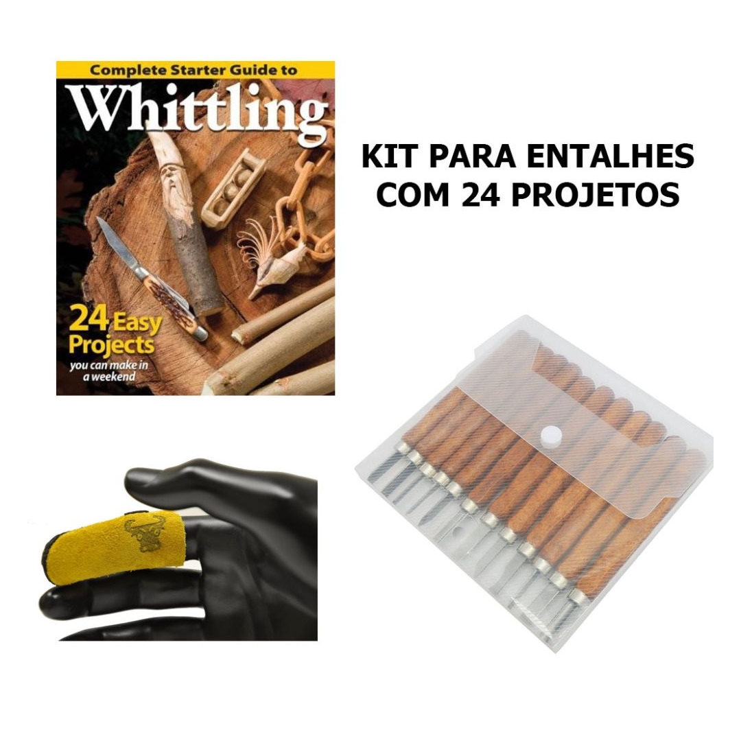 KIT COMPLETO PARA ENTALHE - COM FORMÕES, LIVRO E PROTETOR DE DEDO