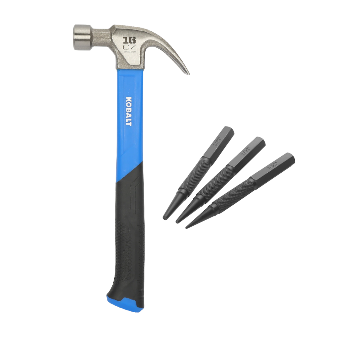 KOBALT - MARTELO PARA CARPINTEIRO DE 16 OZ COM 3 PUNÇÕES