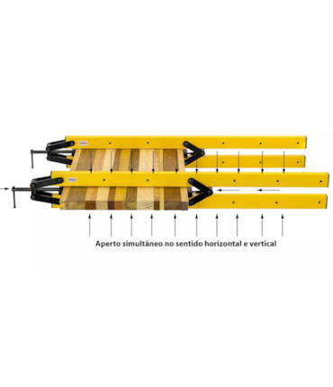 MECTOOLS - GRAMPO PRENSA PARA COLAGEM DE MADEIRAS PLUS 1 METRO - 2 PEÇAS