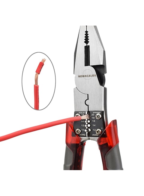 Professional-grade combination needle-nose pliers / wire stripper