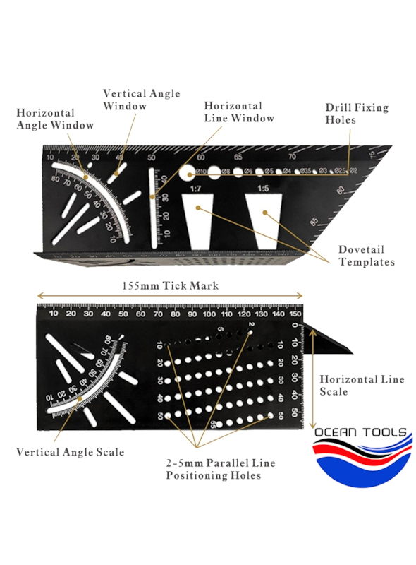 OCEAN TOOLS - ESQUADRO 3D MITRE - Tools BR