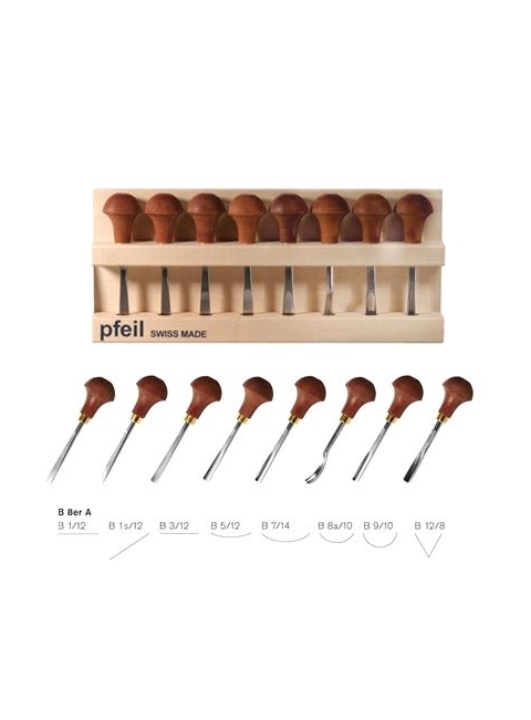 PFEIL SWISS MADE - PALM CARVING - 8 PEÇAS - Tools BR