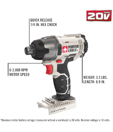 PORTER CABLER - KIT DE PARAFUSADEIRA E FURADEIRA SEM FIO - 20V PORTER CABLER - KIT DE PARAFUSADEIRA E FURADEIRA SEM FIO - 20V