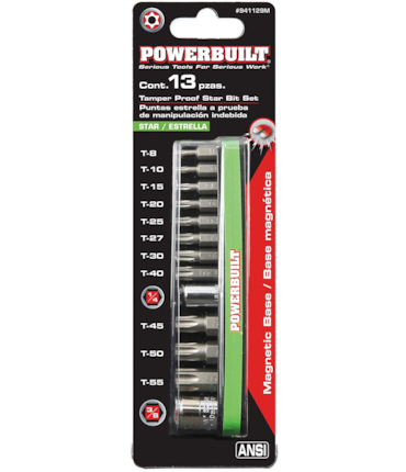 POWERBUILT - CONJUNTO DE BITS TORX - 13 PCS