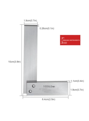 PRECISO - ESQUADRO 100 X 63 MM