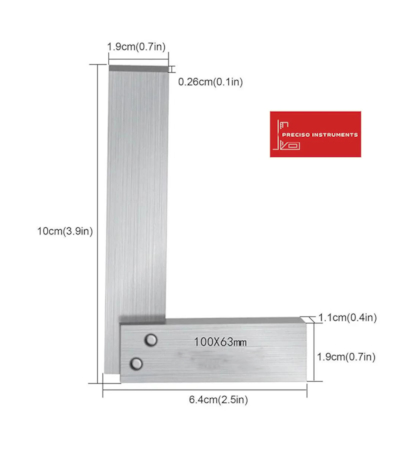 PRECISO - ESQUADRO 100 X 63 MM