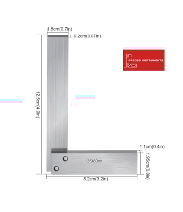 PRECISO - ESQUADRO 125 X 80 MM PRECISO - ESQUADRO 125 X 80 MM