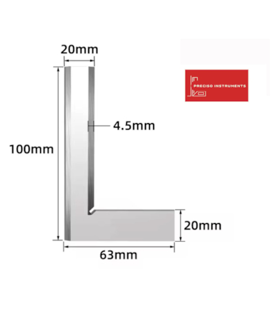 PRECISO - ESQUADRO CHANFRADO 100 X 63 MM