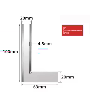 PRECISO - ESQUADRO CHANFRADO 100 X 63 MM PRECISO - ESQUADRO CHANFRADO 100 X 63 MM