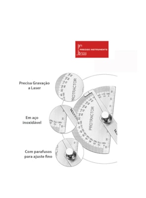 PRECISO - TRANSFERIDOR DE GRAUS COM RÉGUA - 90 X 150 MM