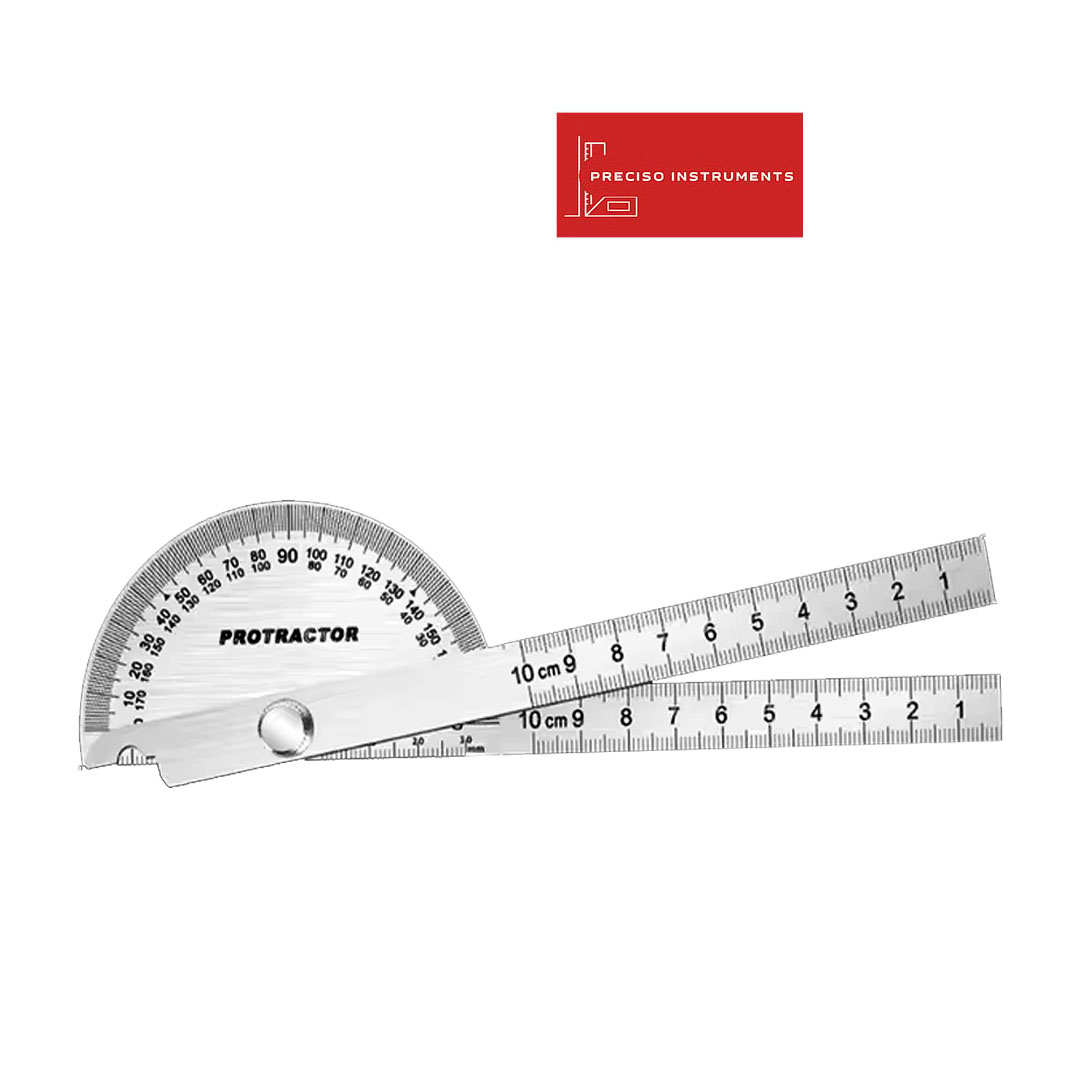 PRECISO - TRANSFERIDOR DE GRAUS COM RÉGUAS - 90 X 150 MM
