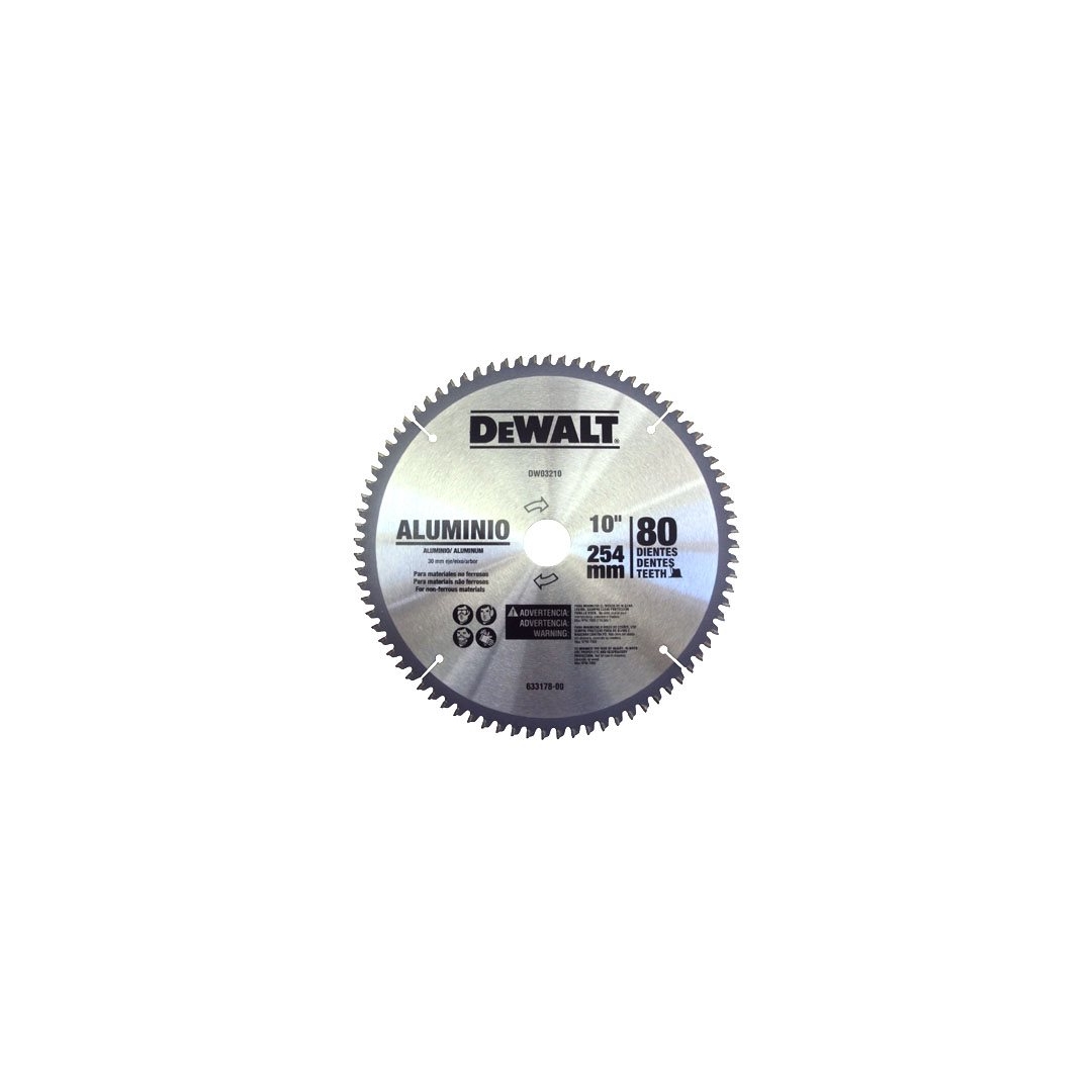 SERRA DE VÍDEA DEWALT PARA ALUMINIO 10 COM 80 DENTES - DW03210