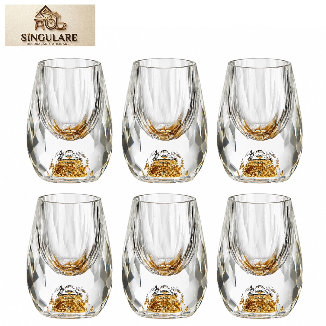 SINGULARE - 6 COPOS PARA SHOT E DRINK LAPIDADO