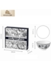 SINGULARE - CONJUNTO DE 4 TIGELAS ESTILO ORIENTAL BOÊMIO - FINE CERAMICS BLACK