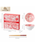 SINGULARE - CONJUNTO DE 4 TIGELAS ESTILO ORIENTAL BOÊMIO - FINE CERAMICS RED