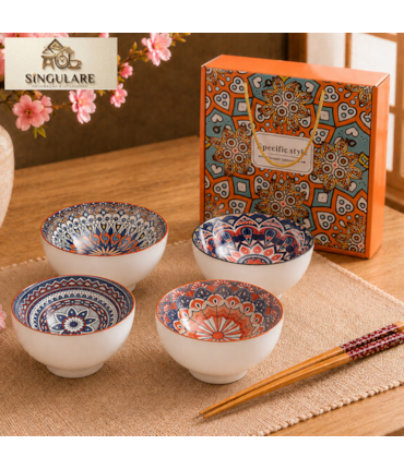 SINGULARE - CONJUNTO DE 4 TIGELAS ESTILO ORIENTAL BOÊMIO - SPECIFIC STYLE V2
