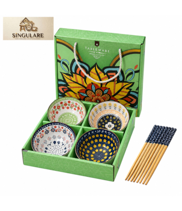 SINGULARE - CONJUNTO DE TIGELAS ESTILO ORIENTAL BOÊMIO - TABLE WARE V2