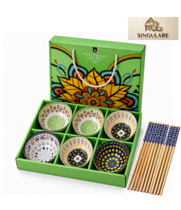 SINGULARE - CONJUNTO DE TIGELAS ESTILO ORIENTAL BOÊMIO - TABLE WARE V2