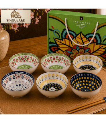 SINGULARE - CONJUNTO DE TIGELAS ESTILO ORIENTAL BOÊMIO - TABLE WARE V2
