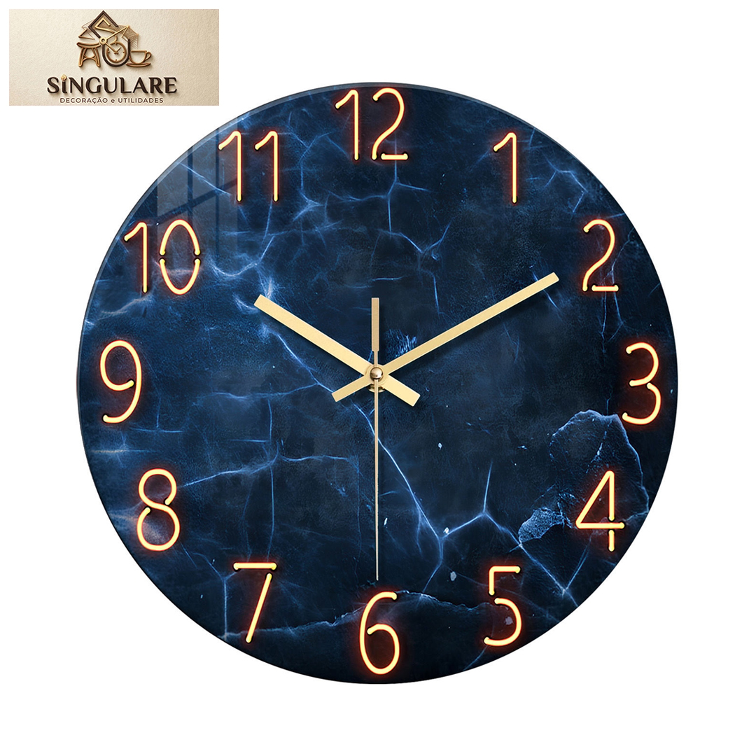 SINGULARE - RELÓGIO MODERNO DE PAREDE - AURORA AZUL - BL225