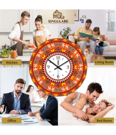 SINGULARE - RELÓGIO MODERNO DE PAREDE - MANDALA SOLAR - BL230
