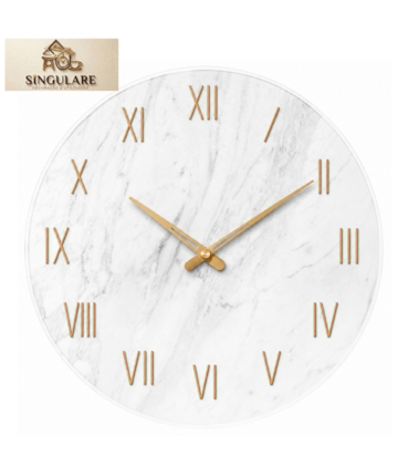 SINGULARE - RELÓGIO MODERNO DE PAREDE - MARBLE GOLD - BL085