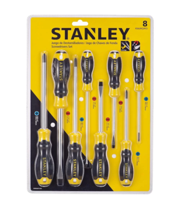 STANLEY - CONJUNTO DE CHAVES DE FENDA E PHILLIPS - 8 PEÇAS
