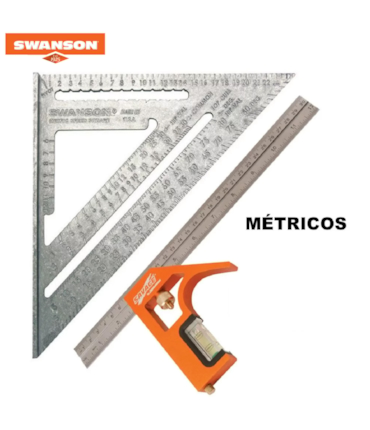 SWANSON - COMBO KIT ESQUADROS - SISTEMA MÉTRICO