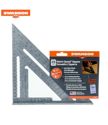 SWANSON - ESQUADRO MÉTRICO - 25 CM - COM 5 FUNÇÕES - PRODUZIDO NOS EUA