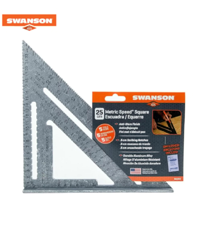 SWANSON - ESQUADRO MÉTRICO - 25 CM - COM 5 FUNÇÕES - PRODUZIDO NOS EUA