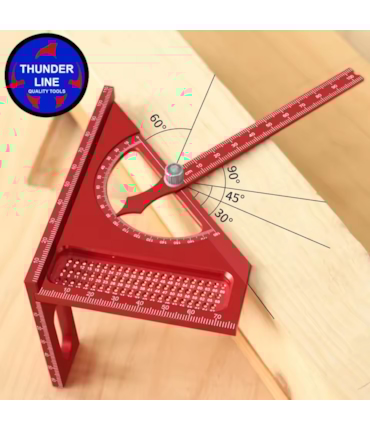 THUNDERLINE - ESQUADRO 3D COM TRANSFERIDOR DE ÂNGULOS - TIPO JAPONÊS
