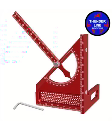 THUNDERLINE - ESQUADRO 3D COM TRANSFERIDOR DE ÂNGULOS - TIPO JAPONÊS