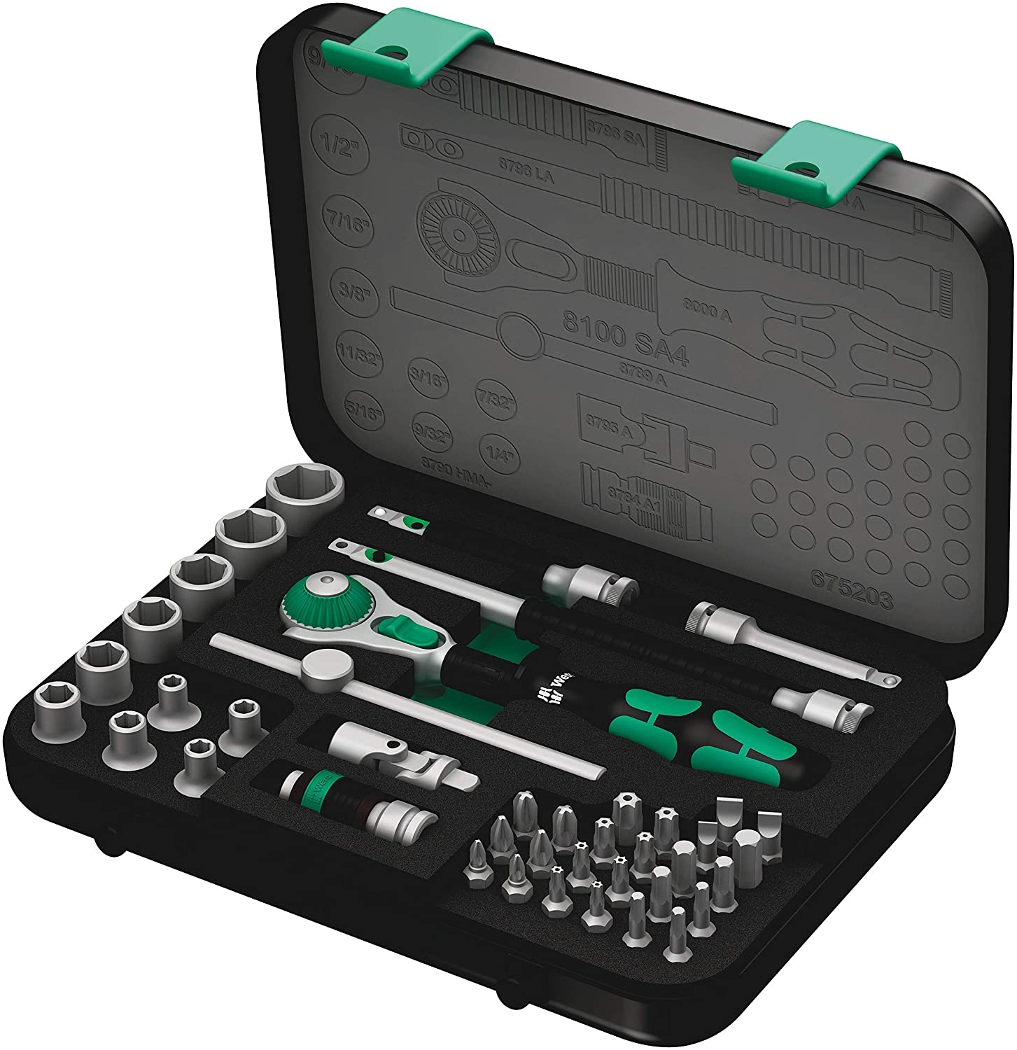 Wera 8100 SA 4 Zyklop Ratchet Set with 1/4