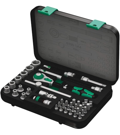 Wera 8100 SA 4 Zyklop Ratchet Set with 1/4" Drive, 41-Piece Set