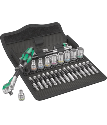 WERA - CONJUNTO COM CHAVE CATRACA, BITS E SOQUETES - 28 PCS