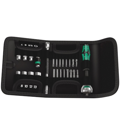 Wera Tools 26Pc Zyklop Ratchet ¼" Socket e Bits Métricos com Estojo