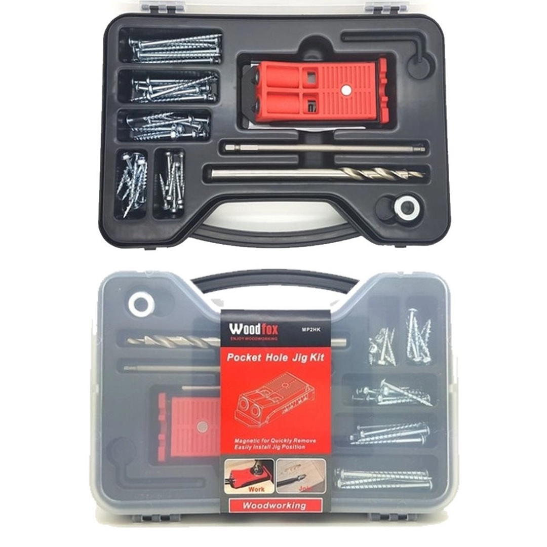 WOODFOX - COMBO POCKET JIG DUPLO - GABARITO PARA FURAÇÃO COM 4 PONTEIRAS