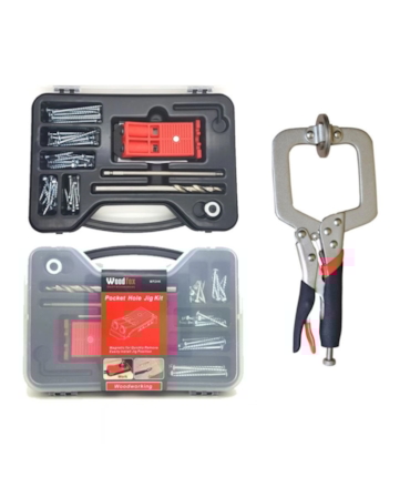 WOODFOX - COMBO POCKET JIG DUPLO - GABARITO PARA FURAÇÃO COM GRAMPO E 4 PONTEIRAS