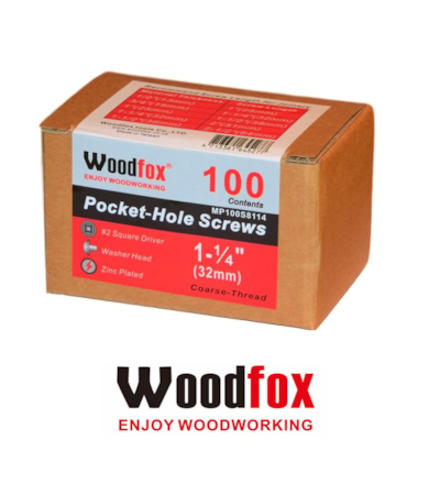 WOODFOX - PARAFUSOS PARA POCKET - 100 UNIDADES - ROSCA GROSSA - 1.25 POLEG.